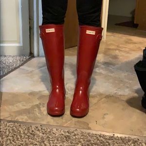 Red hunter boots